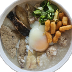 โจ๊ก+หมู+เครื่องใน+เห็ดหอม