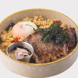 Ka Prao Rice with Grilled Beef (beefKa Prao Rice with Grilled Beef (beef 90-100g)ข้าวกะเพราเนื้อย่าง