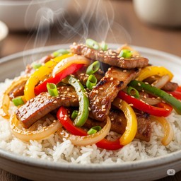 ข้าวพริกหยวกหมู + ไข่ดาว