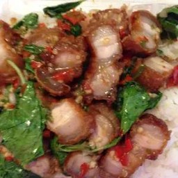 ข้าวกระเพราหมูกรอบ