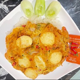 ข้าวไข่เจียวเต้าหู้พริกสด