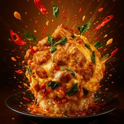 ข้าวไข่ข้น-เนยกระเทียมปลาหมึก