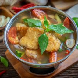 97. ต้มโคลงปลากระพงทอดหม้อไฟ