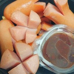 ไส้กรอกไก่หนังกรอบทอด