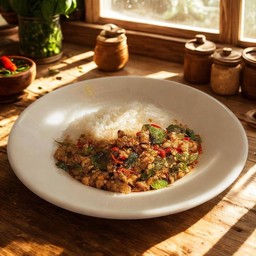 กะเพราหมูสับ (ราดข้าว)