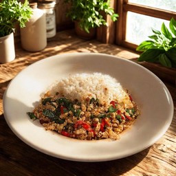 กะเพราไก่สับ (ราดข้าว)