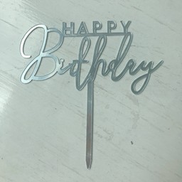 ป้ายปักเค้กสีเงิน