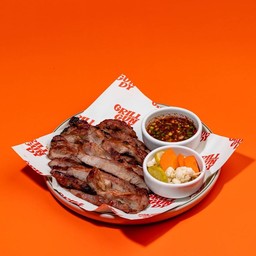 สันคอหมูย่่างเตาถ่่านแบบจุกๆ