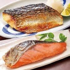 Salmon&Saba-Shioyaki-Box ชุดปลาแซลมอนและปลาแมคเคอเรลย่างเกลือ サーモン&鯖塩焼きBox