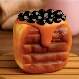 ปังปิ้งไส้ชาไทย+ไข่มุกบราวชูก้า