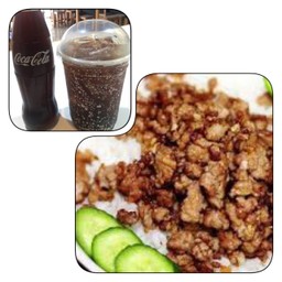 ชุดคู่ข้าวหมูสับน้ำมันหอย+โค้กแก้วใหญ่