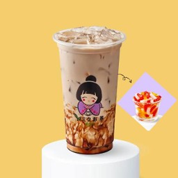 เมนูชานมบราวน์ชูก้าร์ ฟรีท็อปปิ้งฟรุ๊ตตี้สลัด 2 แก้ว