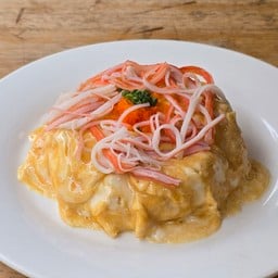 ข้าวไข่ข้นนมสดไข่กุ้งปูอัด