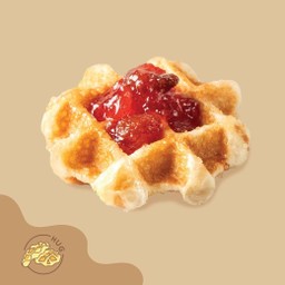 วาฟเฟิลแยมสตรอว์เบอร์รี่ strawberry jam waffle
