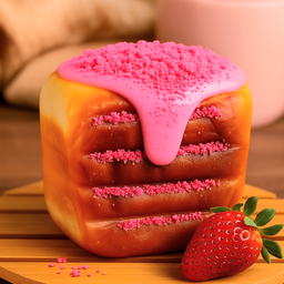 ปังปิ้งไส้นมสตอว์บอรี่คุกกี้ชมพู