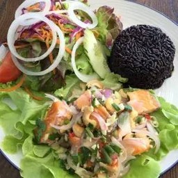 Brow Rice With Spicy Salmon Salad