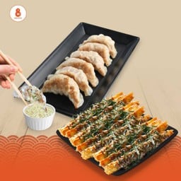 โปร - เกี๊ยวซ่า 6 ชิ้น + เกี๊ยวสติ๊กหน้าทาโกะยากิ 8 ชิ้น