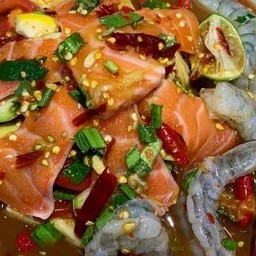 แซลม่อนVsกุ้งสด