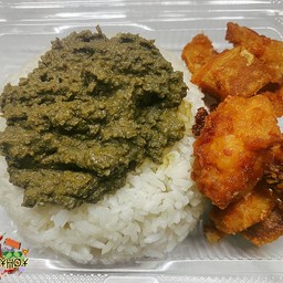 ข้าวราดมันปู+3ชั้นทอด