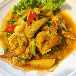 กุ้งผัดผงกะหรี่