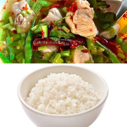 ต้มยำไก่+ข้าวเปล่า