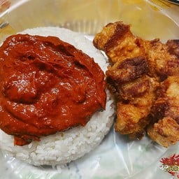 ข้าวราดมันกุ้ง+3ชั้นทอด