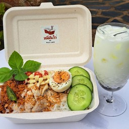 นมฮอกไกโดเย็นเข้มข้นคู่หมี่มันไก่