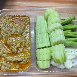 มันปู+ผักสด