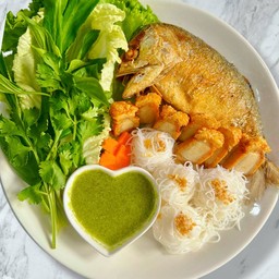 เมี่ยงหมูกรอบ+ปลาทู