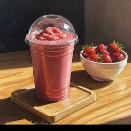 สตรอเบอรี่ปั่นไม่ใส่นม