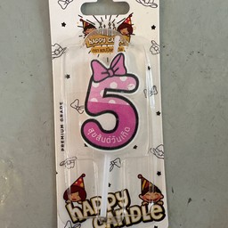 เทียนตัวเลข 5 (คละแบบ/คละสี)