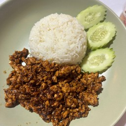 ข้าวราดไก่ผัดซีอิ๊ว