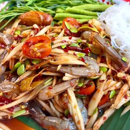 ตำลาวกุ้งแน่นเนื้อ