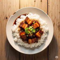 ข้าวหมูหวาน + ไข่ดาว