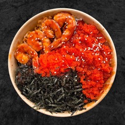 มาม่าเผ็ดเกาหลีกุ้ง + ไข่กุ้ง โนริสาหร่าย