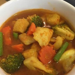 ข้าว+แกงส้มปลาดอรี่เนื้อแน่นๆ+ไข่เจียว