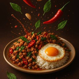 🌶กระเพรา แถมไข่ ครัวเจ๊ติ๊ก🌶 (ปรับปรุงรสชาติ อร่อยจัดจ้านขึ้นกว่าเดิม) พฤกษา12/1 -36/812