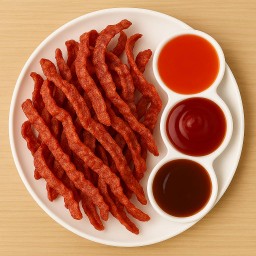 ไส้กรอกแดงเส้นทอด