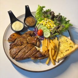 สเต็กหมูพริกไทยดำ