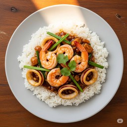 ข้าวทะเลน้ำมันหอย + ไข่ดาว