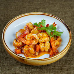 กุ้งผัดไข่เค็ม (กับข้าว)