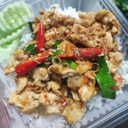 ไก่ผัดตะไคร้ราดข้าว