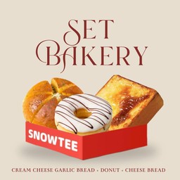 ขนมปังกระเทียมครีมชีสCream Cheese Garlic Bread+ขนมปังชีสโทสต์cheese+ไวท์ช็อกริงWhite Chocolate Donuts