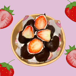 สตรอว์เบอร์รีเคลือบไวท์ช็อคและดาร์คช็อค