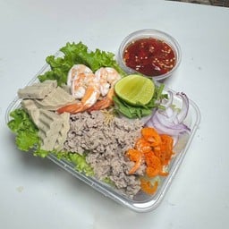 ยำหมูยอ+หมูสับ+กุ้ง