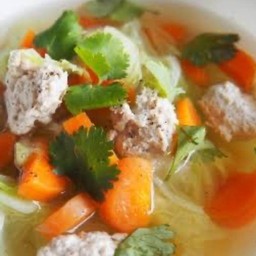 ข้าว+ต้มจืดเต้าหู้ไก่สับ