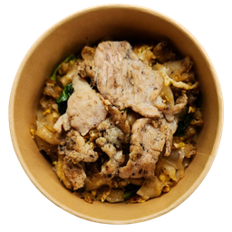 เส้นใหญ่ผัดซีอิ๊วหมูคั่วกระทะ