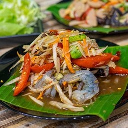 ตำกุ้งสด-กุ้งสุก