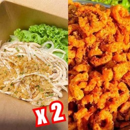 เส้นหมี่ไก่ฉีก 2 กล่อง + น้ำพริกหมูกระจก 130 กรัม