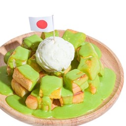 โทสต์โชคุงปัง รสใบเตย + ไอศครีม